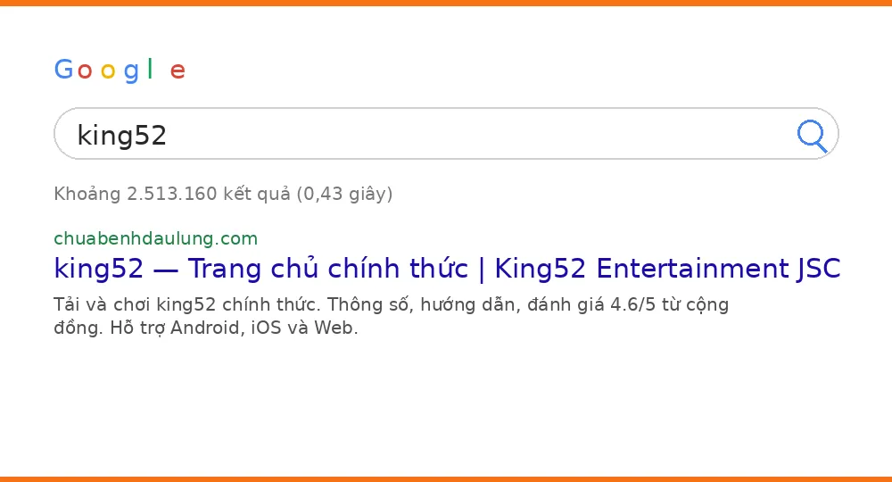 Cách tìm king52 trên Google
